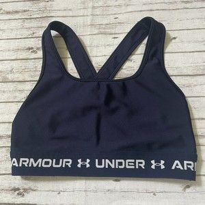 Under Armour Womens Compression Unpadded Sports Bra Size S Small Logo Blue